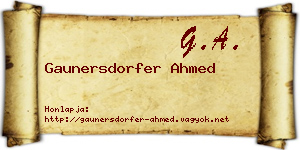 Gaunersdorfer Ahmed névjegykártya